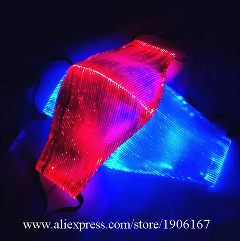 Led fiber optic masks, light-emitting masks, luminous bar riding masks, electric syllables, music festival masks11