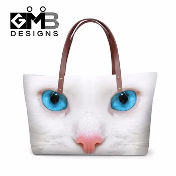 

Personalized Summer Shoulder Handbags for Girls Brand top-handle Bags Animal Tote Bags for Women Cat Printed Casual Shopping bag