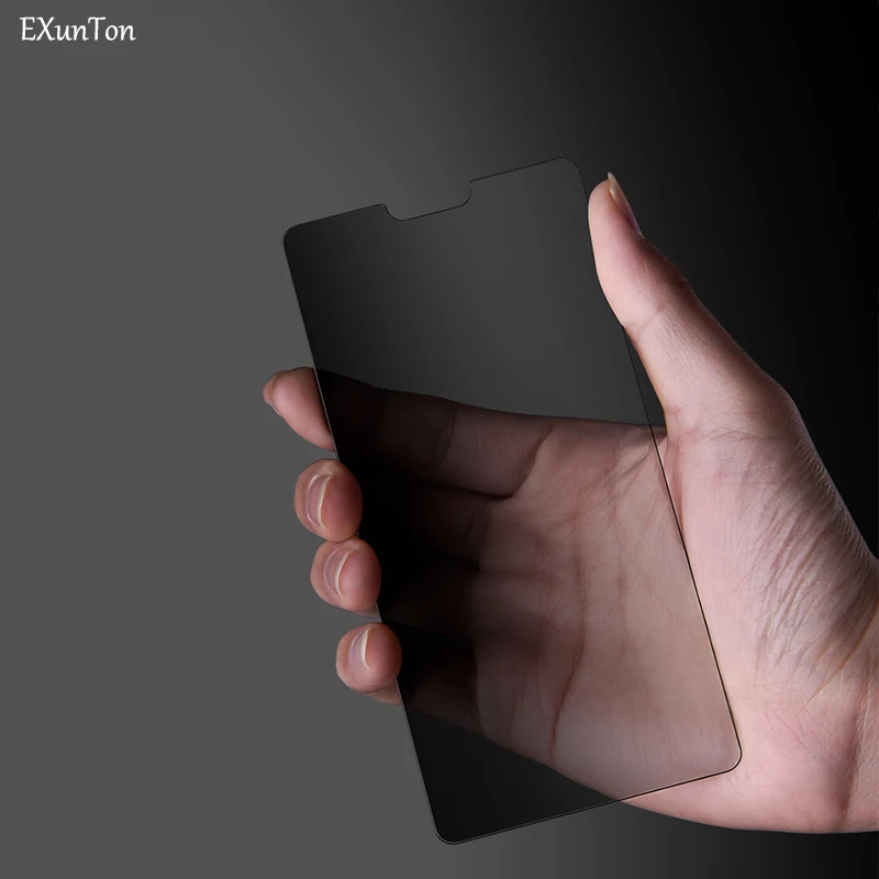 

EXUNTON for LG V40 G7 2.5D Privacy Anti Spy Tempered Glass Screen Protector for LGV40 LGG7 Black Front Protective Film Glare