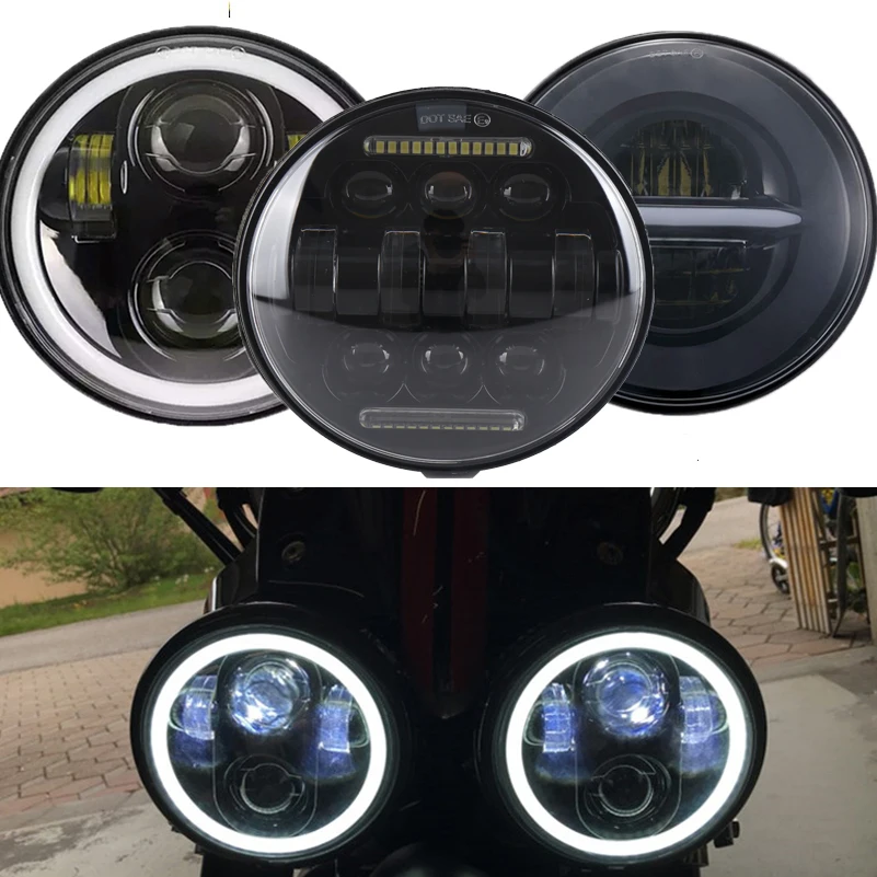 

5.75 inch led headlight 5 3/4" Motorcycle headlamp with DRL turn signal for harley sportster touring softail Dyna street triple