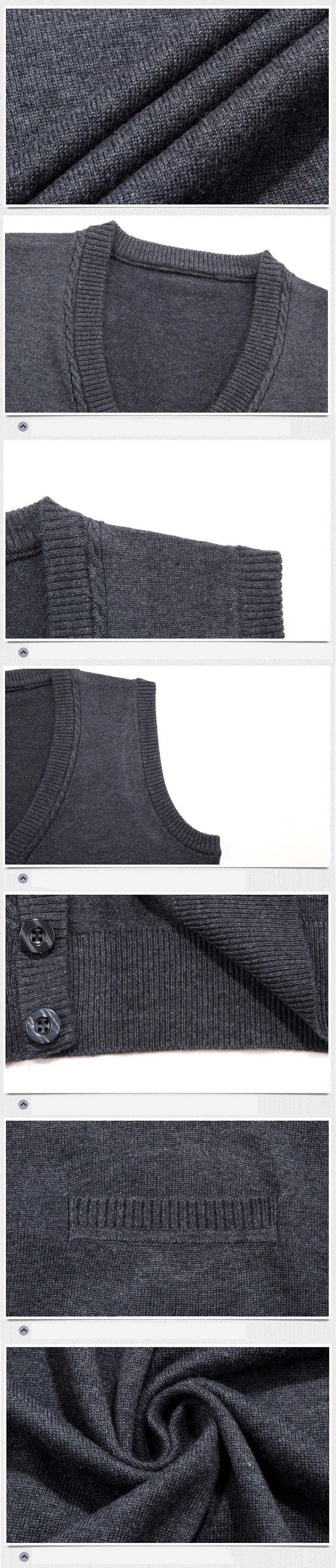 Мужской свитер кардиган-безрукавка Homme жилет подходит с v-образным вырезом Модный деловой повседневный мужской классический стиль сохраняет тепло MOOWNUC MWC карман