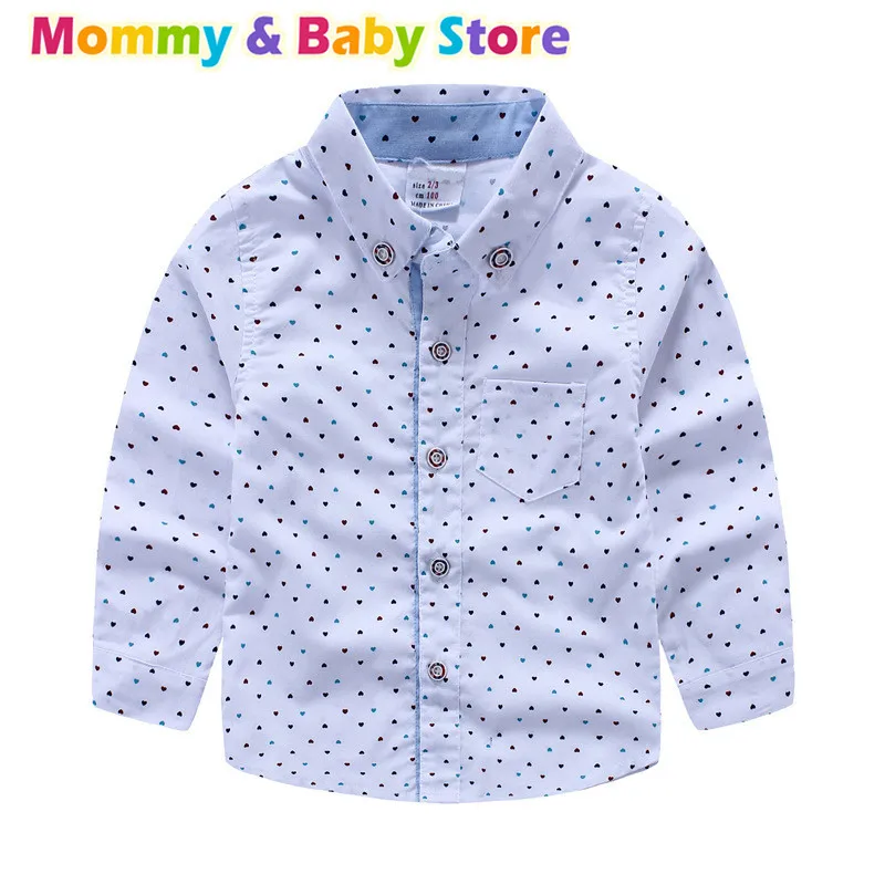 Boy's Long Sleeve Shirt 100 cotton Dress Shirt for 2 8 years old Boy