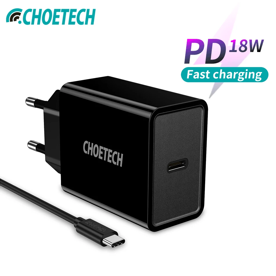 

CHOETECH Power Delivery USB PD Charger Type-C Mobile Phone 18W Wall Chargers For iPad Pro Samsung Galaxy S8 Huawei Type C Charge