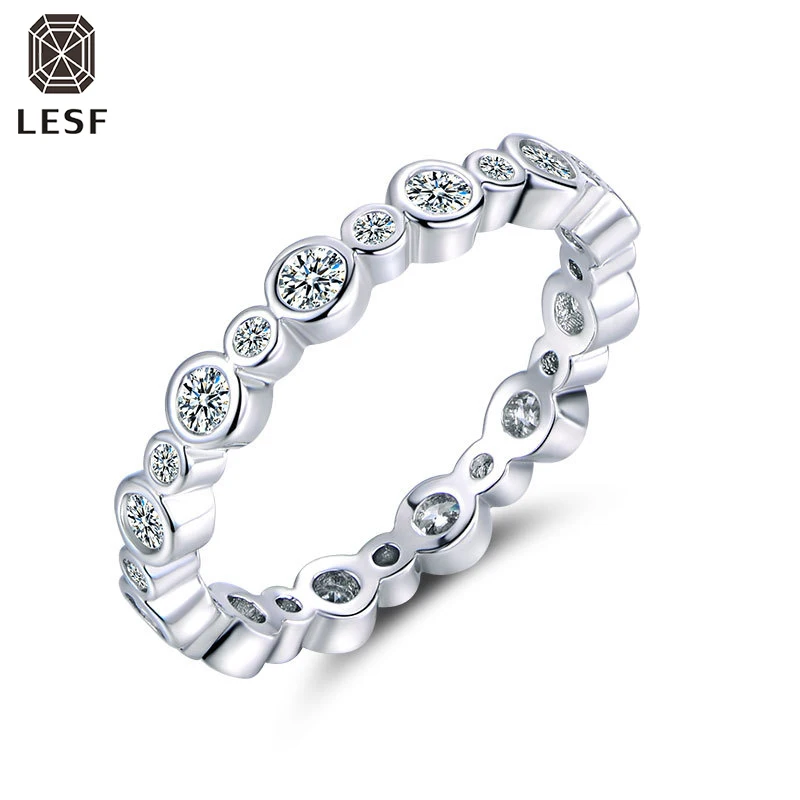 

LESF 100% Quality Assurance S925 Sterling Silver Ring Single Ring Inlay AAA Zircon Wedding Ring Factory Direct