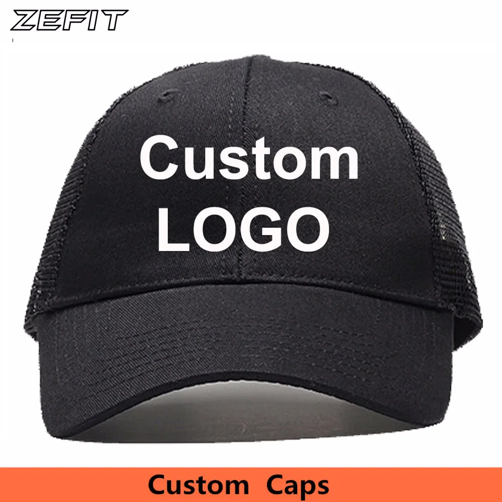 

Customized Trucker Hats With Mesh on the back Snapback Embroidery Printed LOGO Ventilated Summer Style Custom Baseball Caps