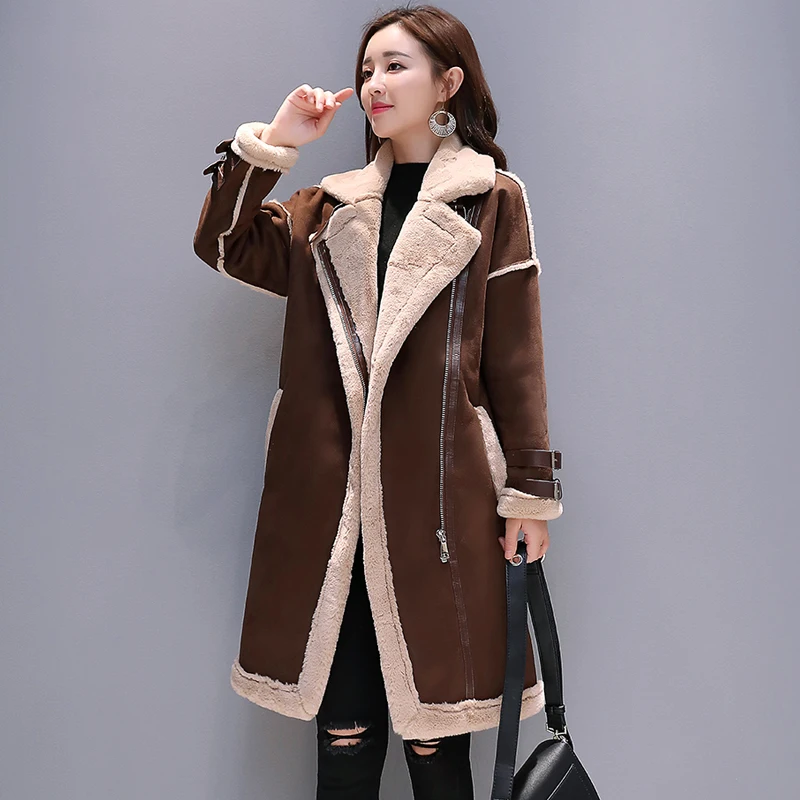 Women Black Winter Coat Long Sleeve Zip Closure Collared Thick Warm Woolen Coat