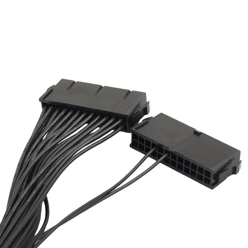 2pcs ATX Mining 30cm 24 Pin Dual PSU Power Supply Extension Cable for Bitcoin Miner Mining 24Pin power cord line wire