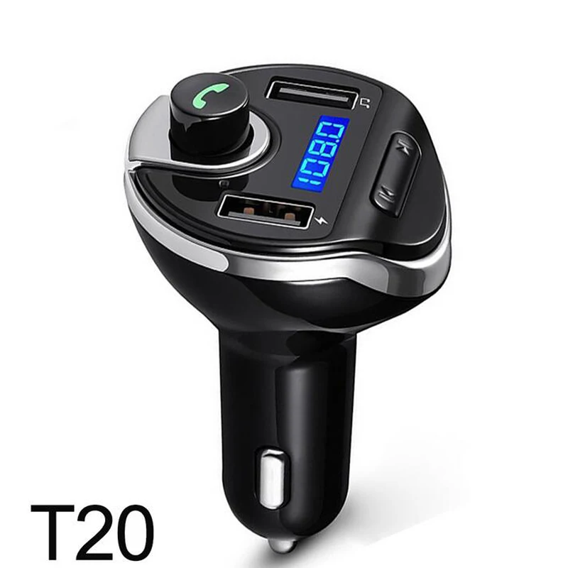 Car Fm Transmitter Wireless In-Car Radio Bluetooth Car Kit AUX Bluetooth Handsfree Call 5V 3.4A Dual USB Charger Support TF card