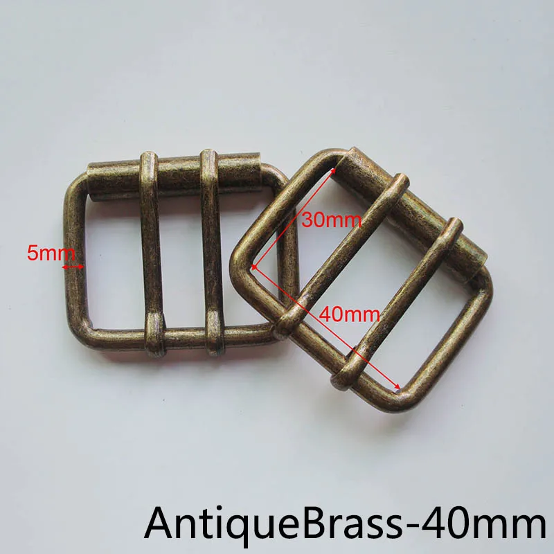Meetee 4/10p 40/50/60 мм металлический двойной контактный ролик ремня пряжки пальто веб-ремень, регулируемый жгут "сделай сам", мужская сумка для аксессуаров - Цвет: AntiqueBrass-40mm