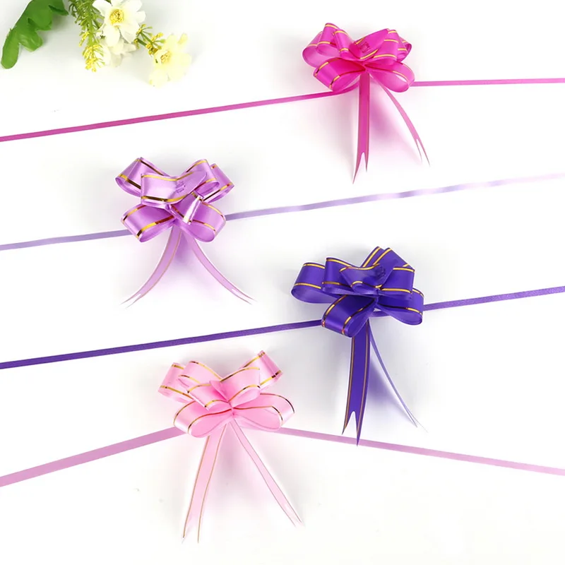 10pcs/lot DIY Pull Flower Ribbon Bow Gift Packing Pull Bow Ribbons