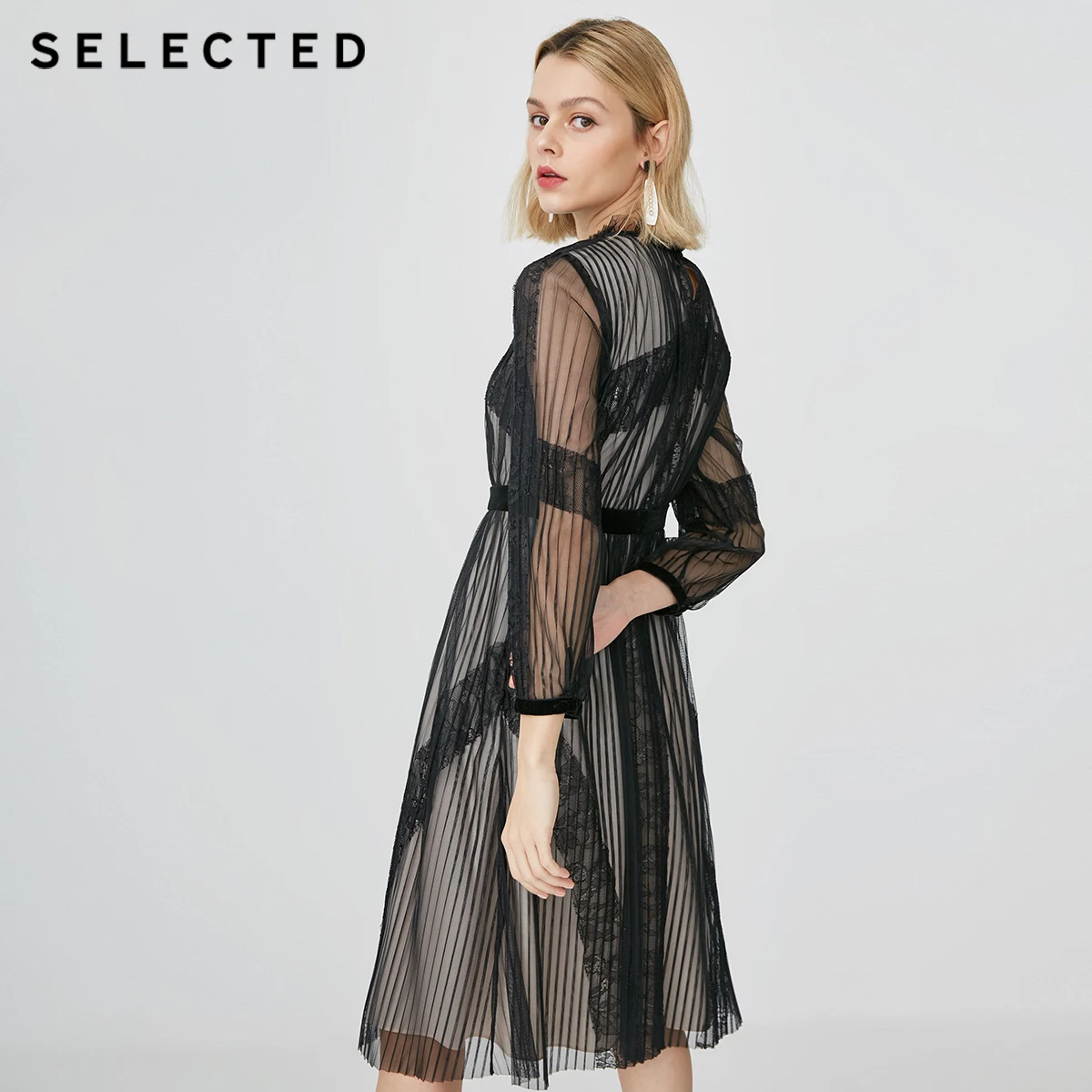 Cena Wybrana sznurowana sukienka plisowana midi SIG | 41912J509