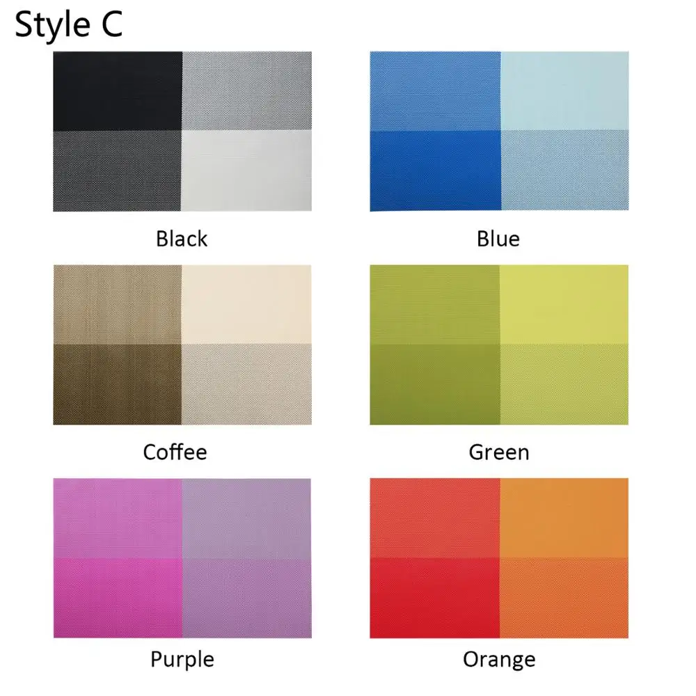  Top Finel 4pcs/lot PVC Decorative Vinyl Placemats for Dining Table Runner Linen Place Mat in Kitche