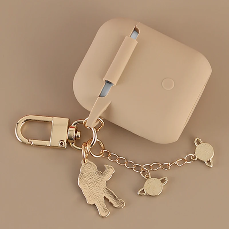 Cosmic Astronaut Spaceman Silicone Case for Apple Airpods 1 2 Accessories Case Protective Cover Bag Box Earphone Case Keychain