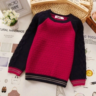 

2015 children sweater winter clothing pullover o-neck 100% cotton boys girls knitted clothes casual autumn kids tops