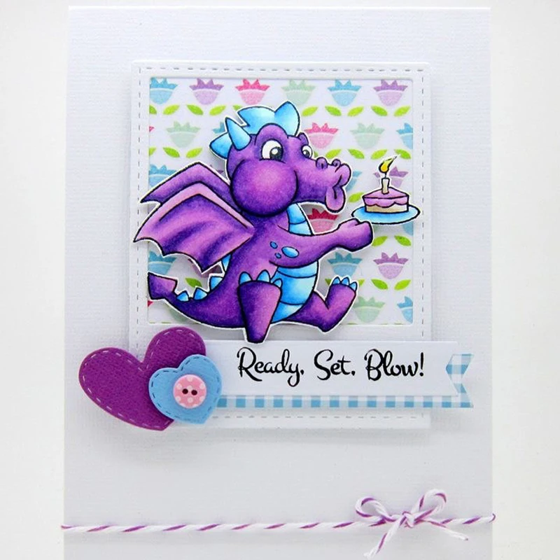 

Ready.Set.Blow! & Dinosaur Clear Stamps for DIY Scrapbooking Craft Making Decoration Transparent Stempels New Silicone Seal