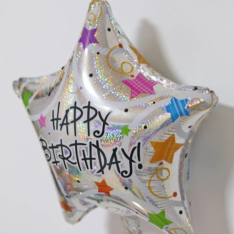 18 дюймов Красочные День рождения Свадебные шары для украшения Праздник пентаграмма звезда авто-уплотнение алюминиевый воздушный шар из фольги