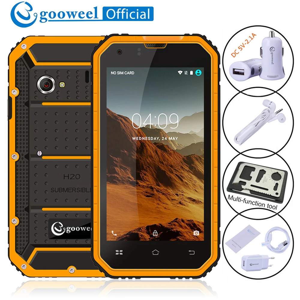 Новый Gooweel GW6000 Android6.0 IP68 Водонепроницаемый Смартфон Quad Core 4.5 дюймовый IPS Корилла