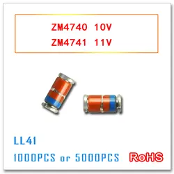 1000 шт. ZM4740 ZM4741 10 V 11 V 5000 шт. LL41 1 Вт ZM4740A ZM4741A 4740 4741 3,3 v-47 v smd 1N4740 1N4741 IN4740 IN4741 10 v 11 v стабилитроны