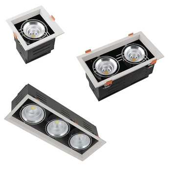 

1 head(9w 15w 25w 40w), 2 head(2x9w 2x15w 2x25w 2x40w), 3 head(3x9w 3x15w 3x25w) Recessed LED Grille Downlight Square&Rectangle