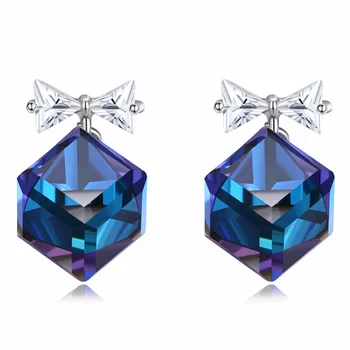 

2019 summer NEW 925 sterling silver earrings sugar design blue Crystals from NEW Earring With Charm for Women Gift jewelry