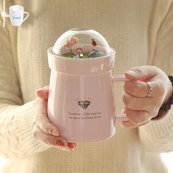 

Creative Cartoon Animal Micro Landscape Caneca Milk and Coffee Mug 400ml 13.66oz High-capacity Office Ceramic Cups Beauty Gifts