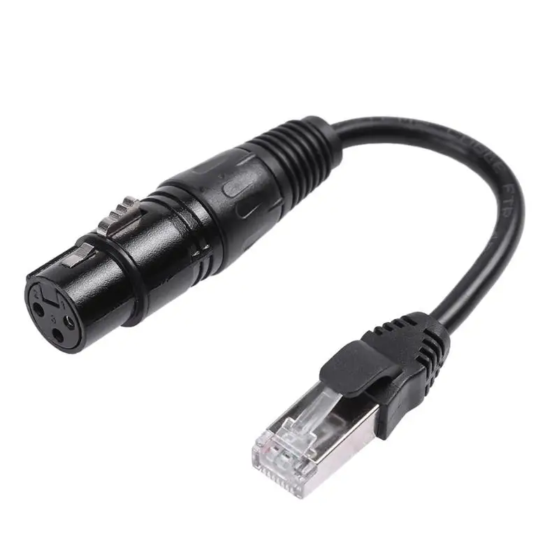 High Speed XLR 3 Pin Female Jack to RJ45 Male Plug Network Converter