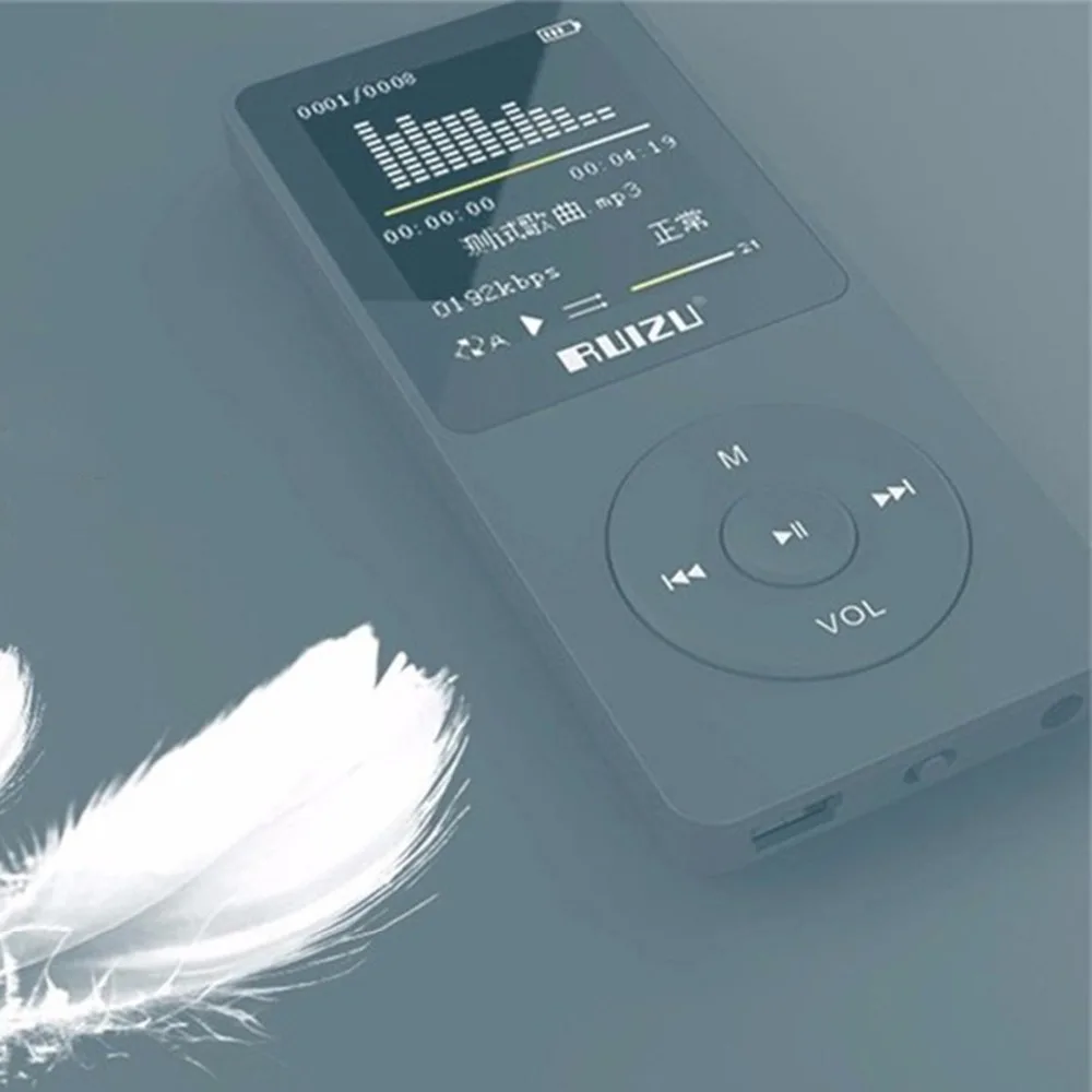 Mp3 плеер RUIZU X02 MP3 музыкальный плеер ключ mp3 Micro SD карта 64 Гб матч PLAYFX AVI WMA JPG BMP TXT WAV TFT экран 20 языков