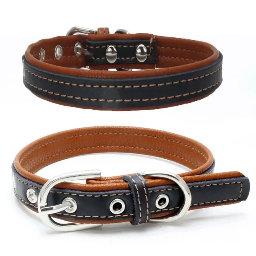 Collar Harness Basic Leashes Adjustable Buckle Collar For Dogs Leather ...