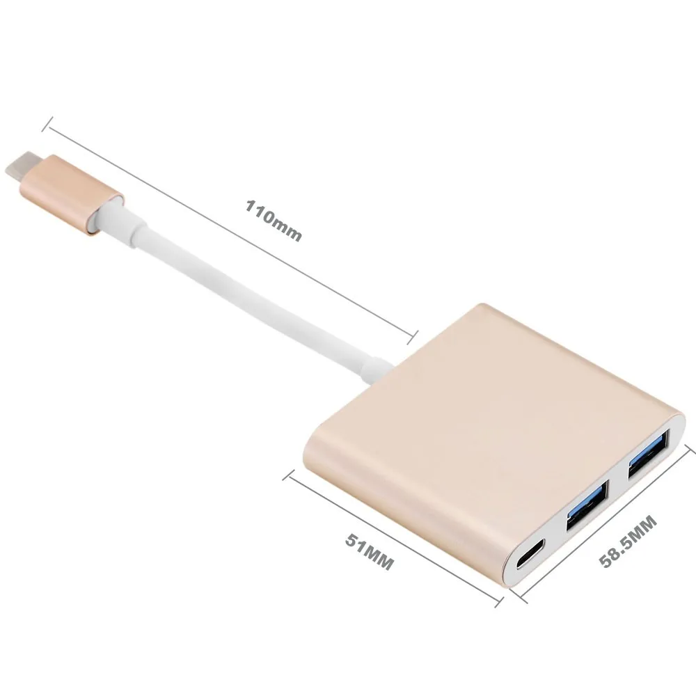 Leadzoe USB 3,1 Тип C концентратора Алюминий сплав и USB 3,0 концентратор с 1 порт Тип C PD HUB зарядки для Macbook, chromebook