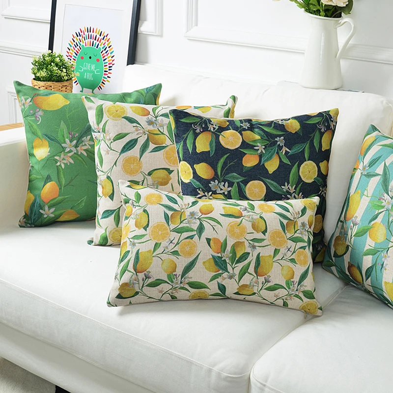 SALE 45x45cm Exquisite Comfortable Lemon Sofa Cushion Pastoral Style Decorative Pillows For Sofa