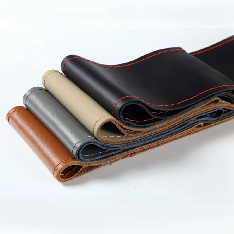 

Top Cowhide Car Steering Wheel Steering Wheel Cover Hand-stitching Braid On 3D Soft Feel With Needle And Line Diameter 36-40 cm