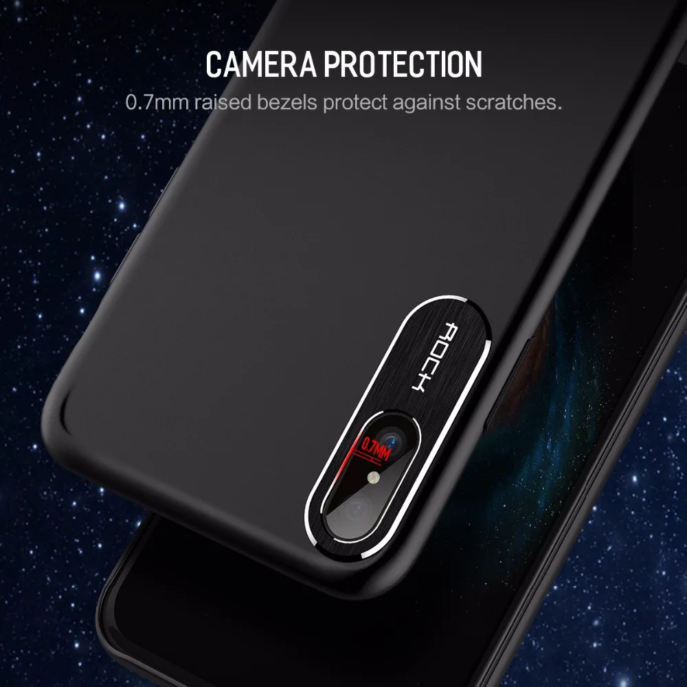 Funda trasera delgada ROCK para iPhone X Funda con pintura antigolpes para iphoneX 10 Capa Funda protectora