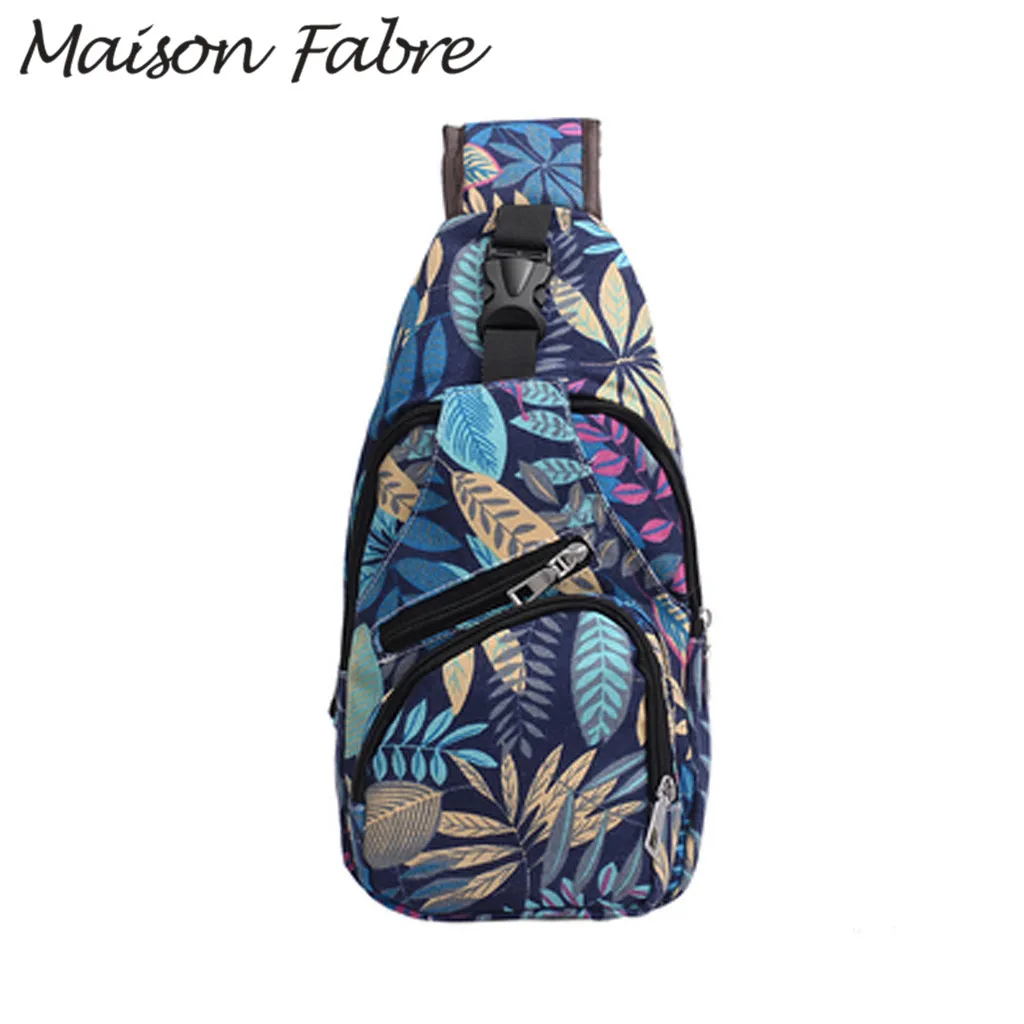 

Maison Fabre Bag men women Nylon Chest bags zipper Floral print single shoulder small square bag 2019 Summer ladies handbags