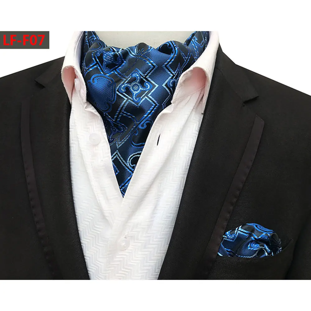 Мужской яркий цвет Пейсли Цветочный аскотский галстук Карманный квадратный платок Набор HZTIE0330 - Цвет: F07