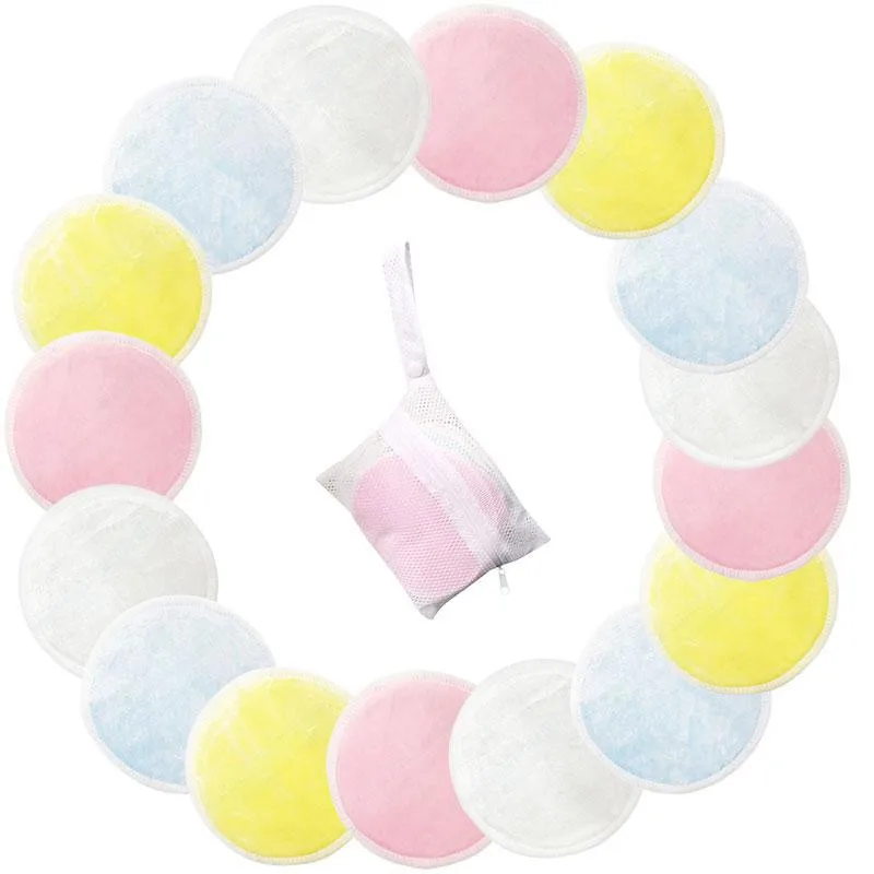 

8/16/20pcs Reusable Cotton Pads Make up Facial Remover Double layer Wipe Pads Nail Art Cleaning Pads Washable with Laundry Bags