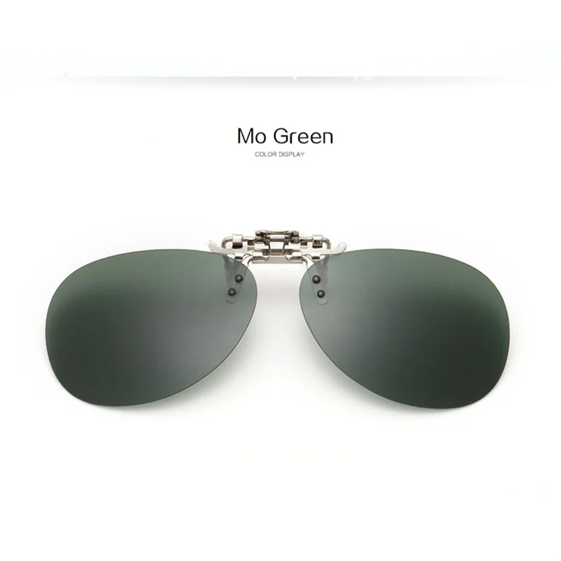 Поляризатор клип на солнцезащитные очки для мужчин и женщин очки Флип вверх металлические близорукость зажимы солнцезащитные очки - Цвет линз: Mo Green