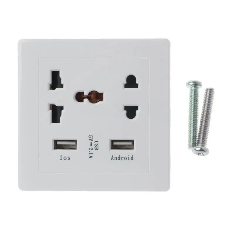 

USB Wall Charger Socket with 2 USB Charging Ports 2 Electrical Outlet Extenders