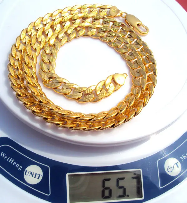 Sand Cuban Link Chain Necklace 23.6inch 