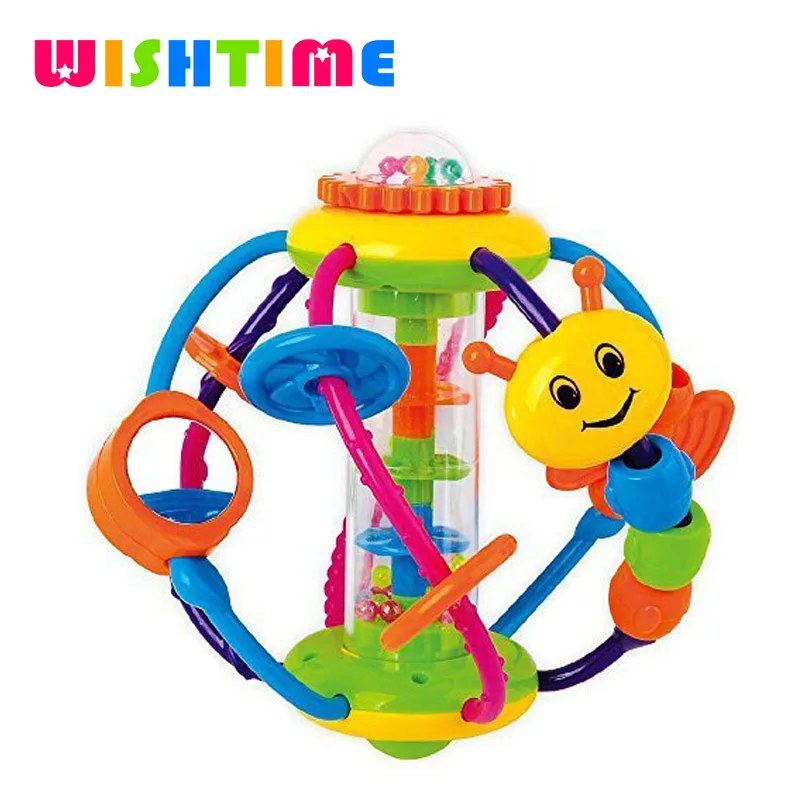 Wishtime Baby Rattle Activity Ball Toddler Sensory Teether Toy Rattle