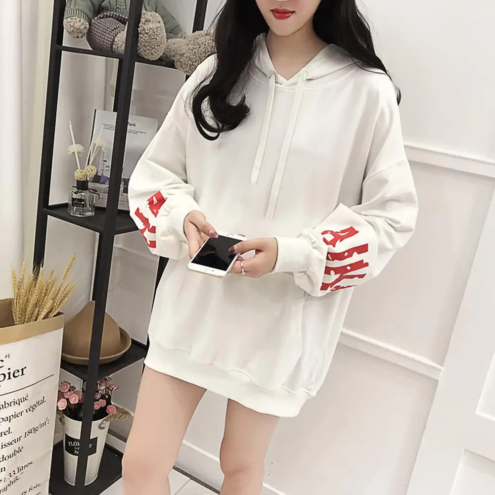 

2019 New Yfashion Women Loose Chic Printing Hooded Jacket Pullover for Spring Autumn