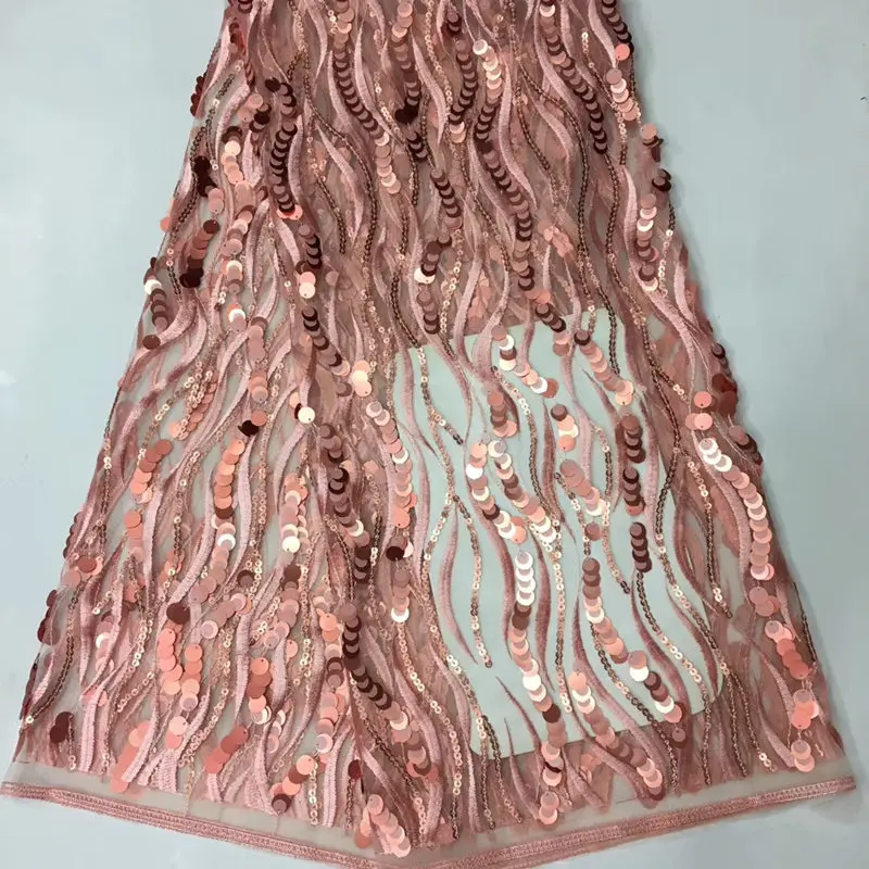 

New African tulle lace, French high-quality lace fabric, stylish sequins with party gowns