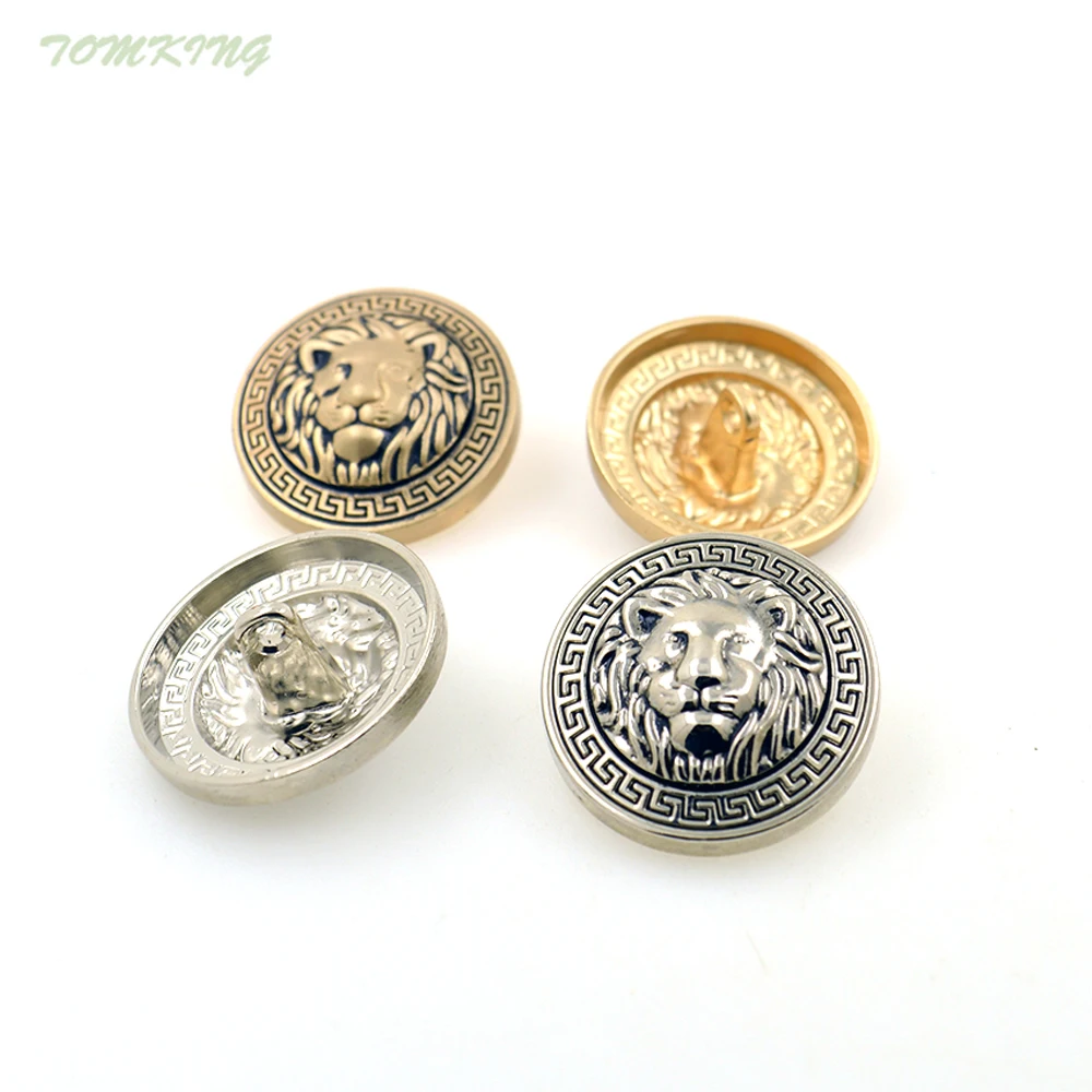 

Hot sale 10pcs new fashion decorative button Lionhead gold silver buttons for men shirt colth suit overcot sewing accessories