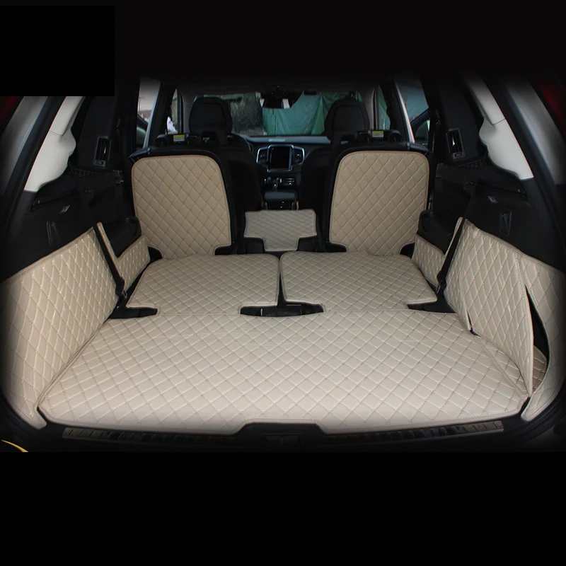 

lsrtw2017 fiber leather car trunk mat for volvo xc90 2015 2016 2017 2018 2019 5 seats 7 seats 2nd generation