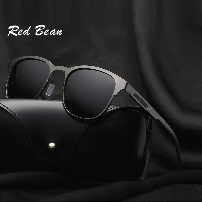 WIDTH 145 New Red Bean Brand Polarized Sunglasses Men Al Mg alloy