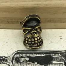 EDC инструменты латунные ножи бусины латунный колпачок Череп Бусы на шнурок Паракорд нож инструмент кулон#90