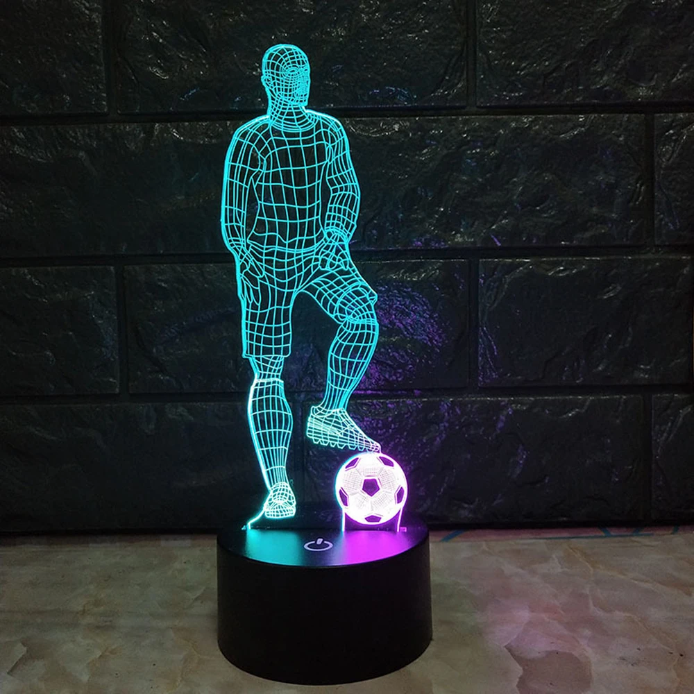 Футбол 3D стильная лампа сенсорный датчик в форме футбола 3D светильник для любителей футбола лучший подарок 7 цветов меняющийся светильник ing