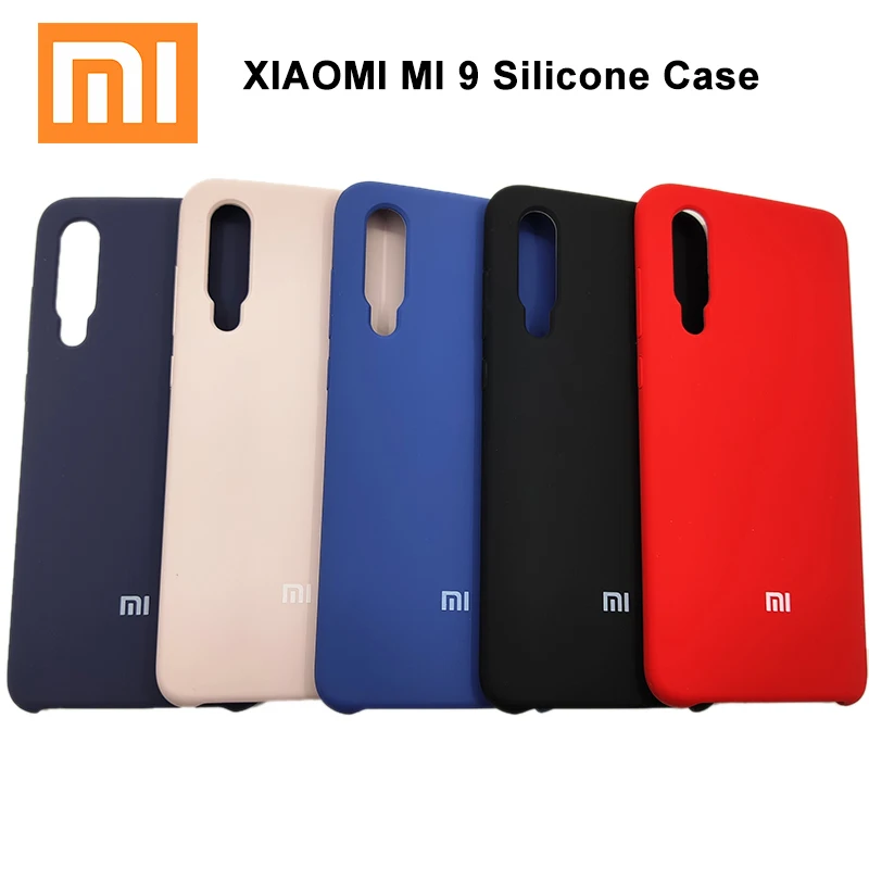

Original Xiaomi Mi 9 Mi9 Case Silky Soft-Touch Finish Case Back Liquid Silicone Protective Cover for Xiaomi mi 9 MI9 with Logo