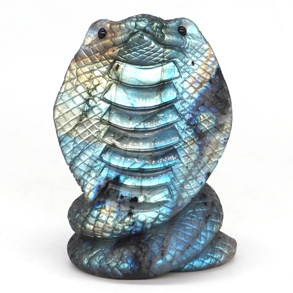 

Cobra Snake Figurine 3" Natural Gemstone Kambaba Jasper Crystal Healing Statue Decor