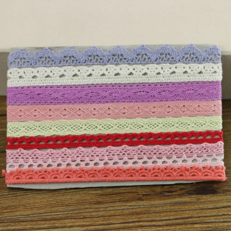 

Random delivery 10mm woven lace trim DIY sewing curtain craft decoration
