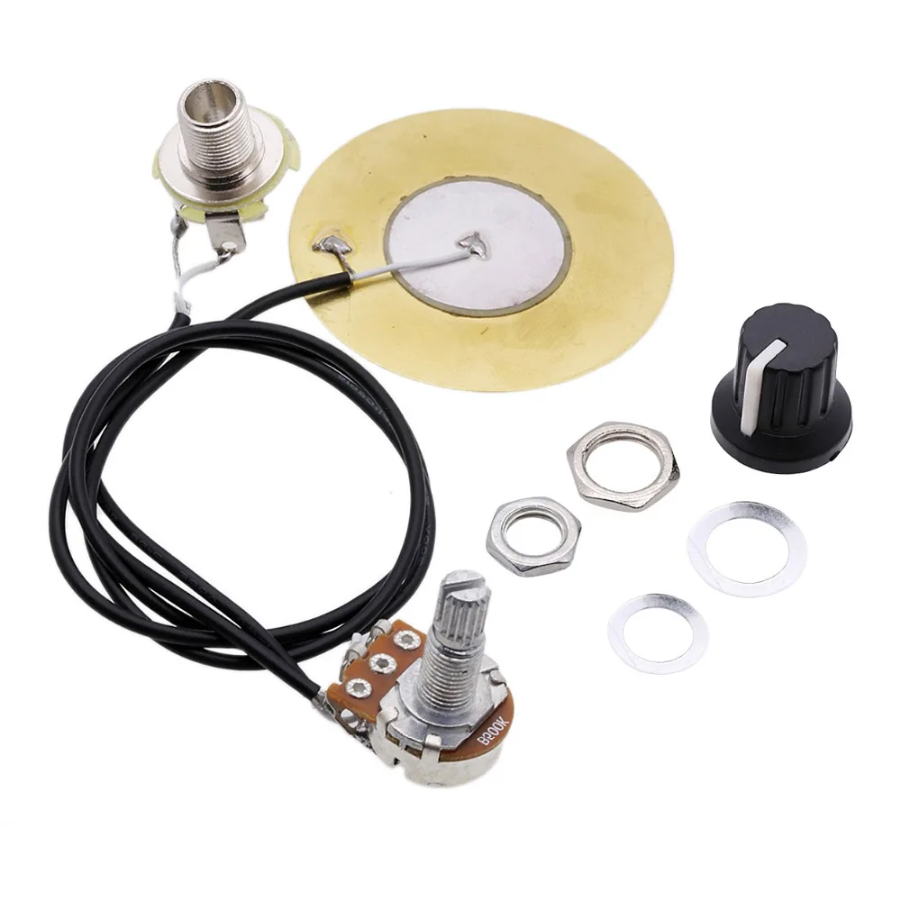 

50MM Guitar Pickup Piezo Transducer Prewired Amplifier With 6.35MM Output Jack for Acoustic Guitar Ukulele Cigar Box Guitar
